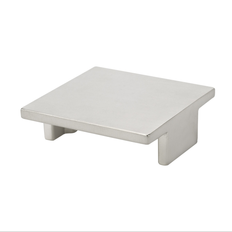 LARGE SQUARE KNOB STAINLESS STEEL LOOK