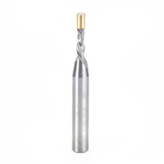 46296 Solid Carbide UltraTrim Spiral 1/8 Dia x 3/8 x 1/4 Inch Shank with Brass Pilot Guide Down-Cut