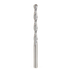 46032 Solid Carbide CNC Foam Cutting Up-Cut Ball End Spiral 1/4 Dia x 2-1/4 x 1/4 Shank x 4 Inch Long Router Bit