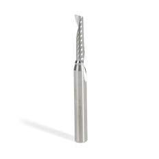 51442 Solid Carbide CNC Spiral 'O' Single Flute, Plastic Cutting 3/16 Dia x 7/8 x 1/4 Shank x 2-1/2 Inch Long Up-Cut Router Bit