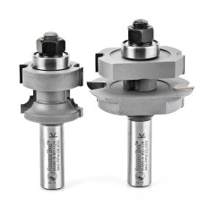 55360 Carbide Tipped Divided Light Door 2-1/8 Dia x 1 Inch x 3/16 Radius x 1/2 Shank Set for 3/4 - 7/8 Material.