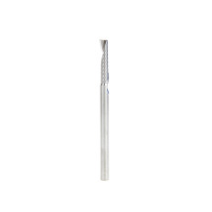 57318 Metric Solid Carbide CNC Spiral 'O' Single Flute, Plastic Cutting 4 Dia x 20 x 4 Shank x 64mm Long Up-Cut Router Bit