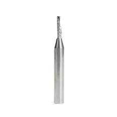 51526 Metric Solid Carbide CNC Spiral 'O' Single Flute, Plastic Cutting 3 Dia x 12 x 6 Shank x 50mm Long Down-Cut Router Bit