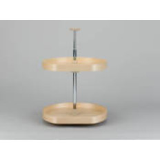 28 in. LD Banded Wood D-Shape 2 Tray Set W/Hdw