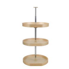 20 in. LD Banded Wood D-Shape 3 Tray Set W/36 in. C/S & Hdw