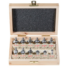 MRS-1000 12-Piece Carbide Tipped Miniature 1/4 Inch Shank Router Bit Set