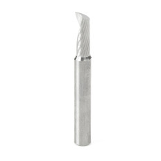 51419 Solid Carbide CNC Spiral 'O' Single Flute, Plastic Cutting 1/4 Dia x 5/8 x 1/4 Shank x 2 Inch Long Up-Cut Router Bit