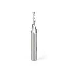 51411 Solid Carbide CNC Spiral 'O' Single Flute, Plastic Cutting 1/8 Dia x 1/2 x 1/4 Shank x 2 Inch Long Up-Cut Router Bit
