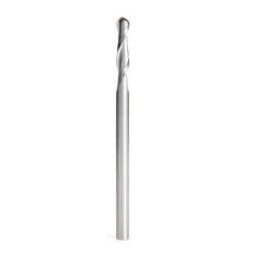 46451 Solid Carbide Up-Cut Spiral Ball Nose 1/8 Radius x 1/4 Dia x 1 x 1/4 Shank x 4 Inch Long x 2 Flute CNC Router Bit
