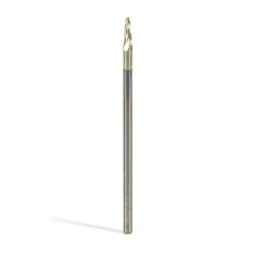 46293 CNC 2D and 3D Carving 5.4 Deg Tapered Angle Ball Tip 1/16 Dia x 1/32 Radius x 0.362 x 1/8 Shank x 3 Inch Long x 4 Flute Solid Carbide Up-Cut Spiral ZrN Coated Router Bit