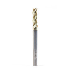 51525 Solid Carbide CNC Spiral for Glass Reinforced Plastic Cutting 1/4 Dia x 3/4 x 1/4 Shank Up-Cut ZrN Coated Router Bits