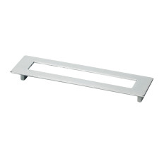 SMALL RECTANGULAR PULL WITH HOLE CHROME