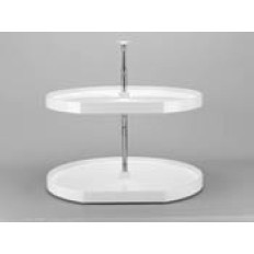 32 in. LD Polymer D-Shape Whi 2 Tray Set W/Hdw