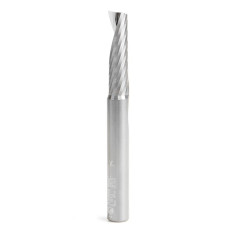 51643 Solid Carbide CNC Spiral 'O' Single Flute, Aluminum Cutting 3/8 Dia x 1-3/8 x 3/8 Shank x 3-1/2 Inch Long Up-Cut Router Bit