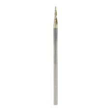 46571 CNC 2D and 3D Carving Flat Bottom 6.2 Deg Angle x 1/32 Dia x 0.445 x 1/8 Shank x 3 Inch Long x 3 Flute Solid Carbide ZrN Coated Router Bit