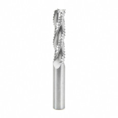 46126 CNC Solid Carbide Roughing Spiral 3 Flute Chipbreaker 1/2 Dia x 2 Inch x 1/2 Shank Up-Cut Router Bit