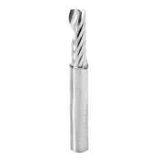 51404 Solid Carbide CNC Spiral 'O' Flute, Plastic Cutting 1/4 Dia x 3/4 x 1/4 Inch Shank Up-Cut Router Bit