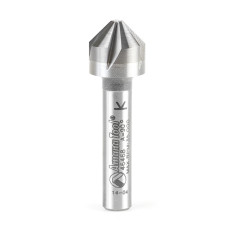 46468 Solid Carbide CNC 90 Degree Angle x 1/2 Dia x 5mm x 1/4 Shank x 1-9/16 Inch Long, 5 Flute Countersink