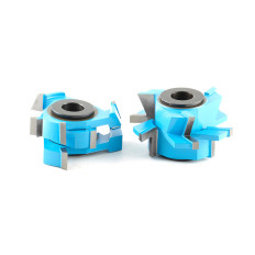 SC565 2-Piece Carbide Tipped 3-Wing Instile & Rail Adjustable Cabinet Door 22-1/2 Degree Bevel x 2-3/8 Dia x 1-1/16 to 1-21/64 x 1/2 & 3/4 Bore Set for 5/8 to 1-1/4 Material