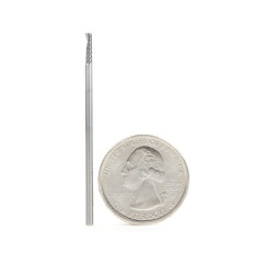 57310 Metric Solid Carbide CNC Spiral 'O' Single Flute, Plastic Cutting 2 Dia x 8 x 2 Shank x 50mm Long Up-Cut Router Bit