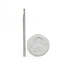 57312 Metric Solid Carbide CNC Spiral 'O' Single Flute, Plastic Cutting 2.5 Dia x 8 x 2.5 Shank x 50mm Long Up-Cut Router Bit