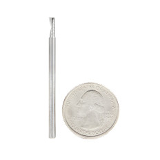 57314 Metric Solid Carbide CNC Spiral 'O' Single Flute, Plastic Cutting 3 Dia x 8 x 3 Shank x 50mm Long Up-Cut Router Bit