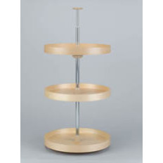 18 in. LD Banded Wood Full Circle 3 Tray Set W/36 in. C/S Hdw
