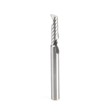 51458 Solid Carbide CNC Spiral 'O' Single Flute, Aluminum Cutting 1/4 Dia x 7/8 x 1/4 Shank x 2-1/2 Inch Long Up-Cut Router Bit