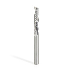 51407 Solid Carbide CNC Spiral 'O' Single Flute, Plastic Cutting 1/4 Dia x 1-1/4 x 1/4 Shank x 3 Inch Long Up-Cut Router Bit