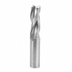 46130 CNC Solid Carbide Roughing Spiral 3 Flute Chipbreaker 3/4 Dia x 2-1/4 x 3/4 Shank Up-Cut Router Bit