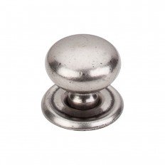 Victoria Knob 1 1/4" w/Backplate - Pewter Antique