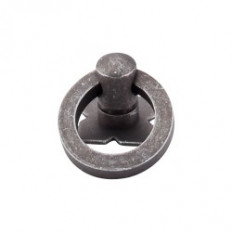 Smooth Ring Pull 1 3/16" w/Backplate - Pewter