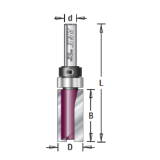 MD180, A.G.E. Carbide Tipped Flush Trim Plunge, 2-Flute, 1/2 Dia x 3/8 x 1/4 Shank