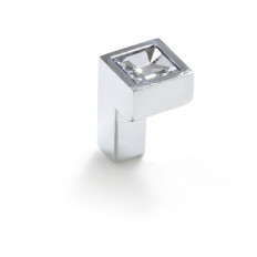SMALL SQUARE SWAROVSKI KNOB CHROME