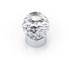 SMALL ROUND SWAROVSKI CRYSTAL KNOB CHROME