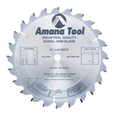 RA1024 Carbide Tipped Radial Arm 10 Inch Dia x 24T 4+1, -2 Deg, 5/8 Bore Circular Saw Blade