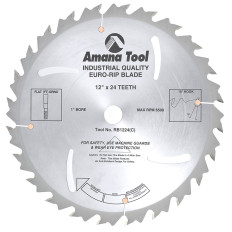 RB1224 Carbide Tipped Euro Rip with Cooling Slots 12 Inch Dia x 24T FT, 18 Deg, 1 Inch Bore